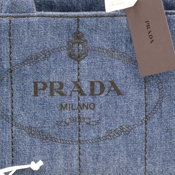 Brand new Prada Canapa Avio Denim Tote - Picture 2 of 10